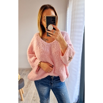 PULL BOUCLETTE ROSE