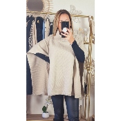 PONCHO LILA BEIGE