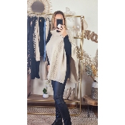 PONCHO LILA BEIGE